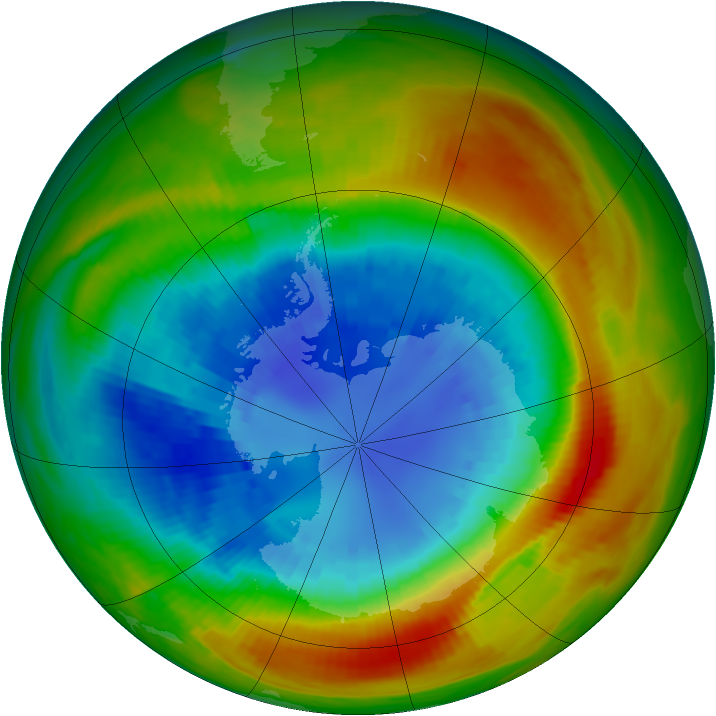 Antarctic ozone map for 04 September 1988